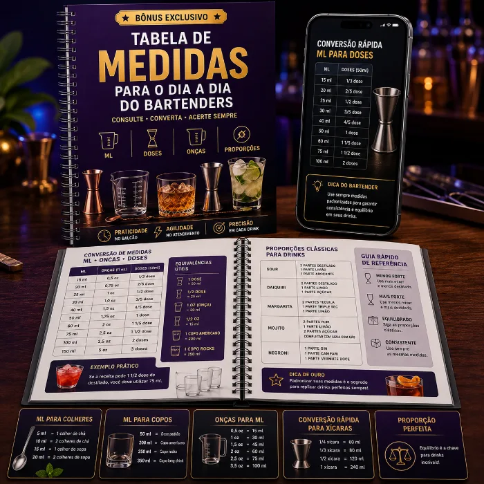 Bônus #3: Tabela de Medidas para o dia a dia do Bartenders